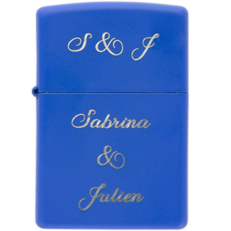 Zippo luce opaco blu personalizzato