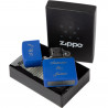 Accendino Zippo blu opaco inciso