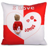 Cuscino I Love rosso personalizzabile