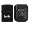 Zippo nero inciso con custodia