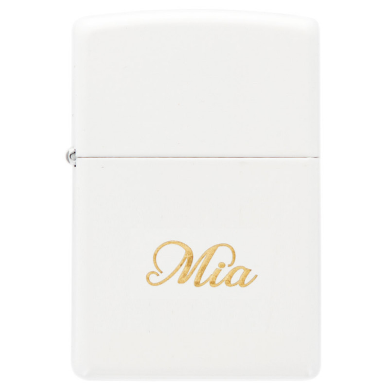 Accendino bianco Zippo inciso