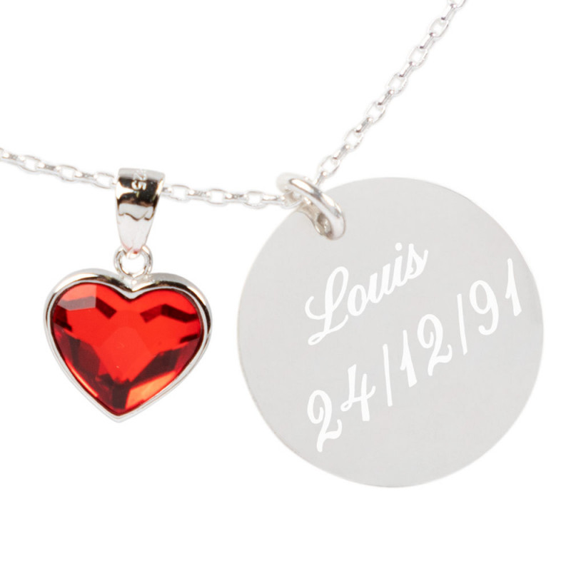 Collana di cuore swarovski personalizzato