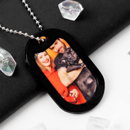 Dog tag nero personalizzabile