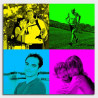 Poster pop art flashy con foto