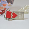 Keyring testo inciso cuore rosso