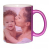 Mug foto rosa scuro glittery