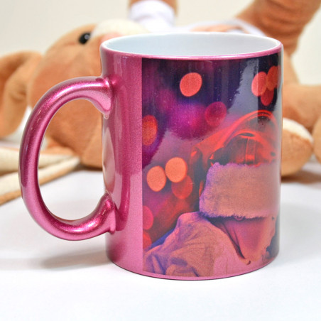 Tazza immagine rosa brillante personalizzato