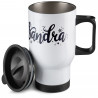 Tazza thermos bianca stampata