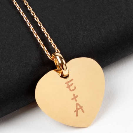 18k oro placcato cuore collana