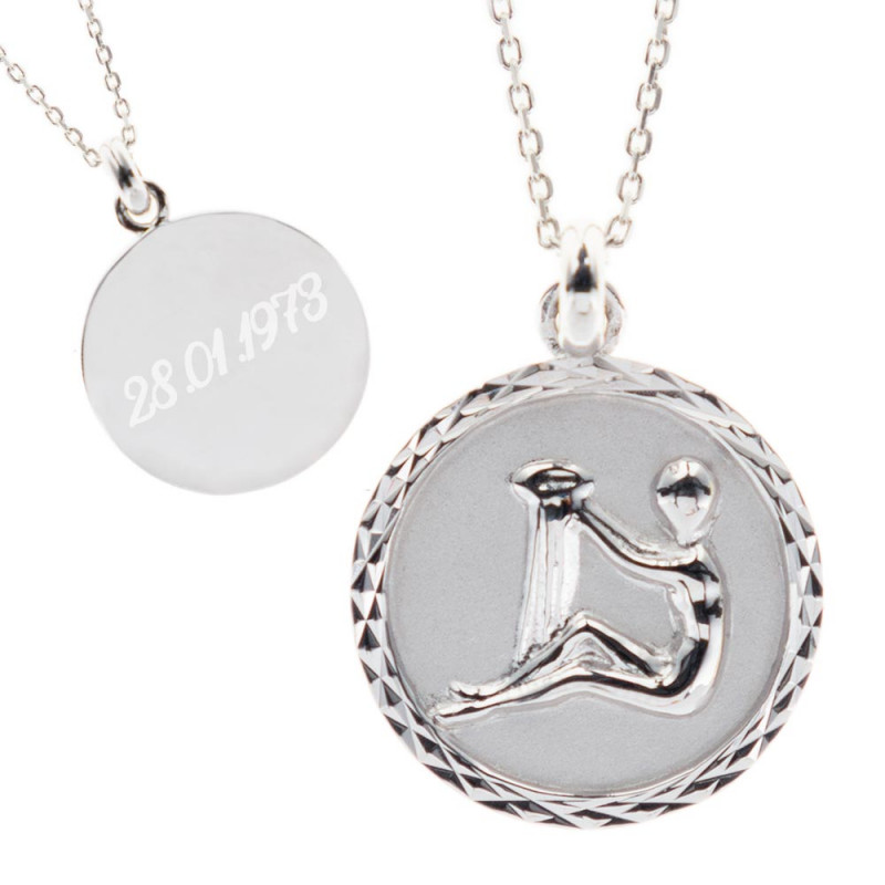 Collana di Zodiac Acquario argento personalizzato