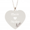 Love cuore collana in argento incisione