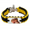 Bracciale spesso nero e giallo corda