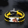 Bracciale corda spessa nero e giallo personalizzato