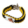 Bracciale in corda spessa nero e giallo stampato