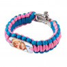 Bracciale in corda spessa stampato blu e rosa