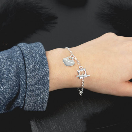 bracciale cuore con nome personalizzato