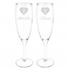 Duo champagne fluisce cuore per personalizzare