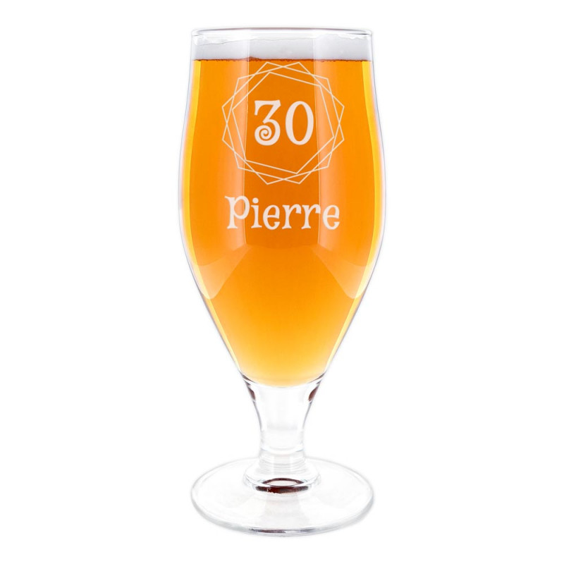 Personalizzato Beer Foot Glass con disegno di compleanno