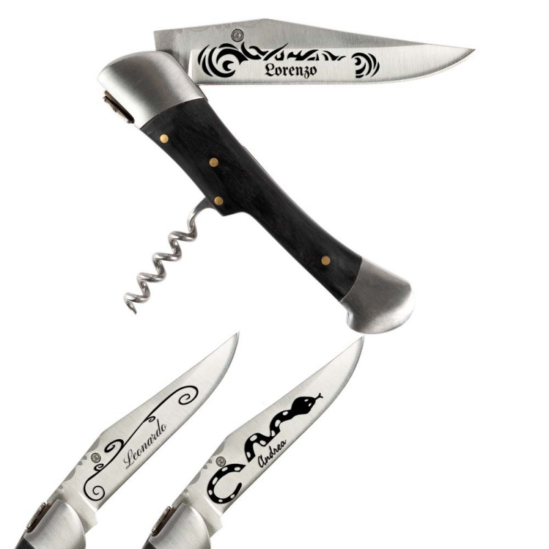 Coltello esterno personalizzato tatuaggio nero