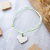 Bracciale in corda verde con cuore inciso