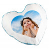 Cuscino paillettes cuore blu personalizzabile con foto