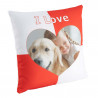 Rosso unico I Love cuscino con foto