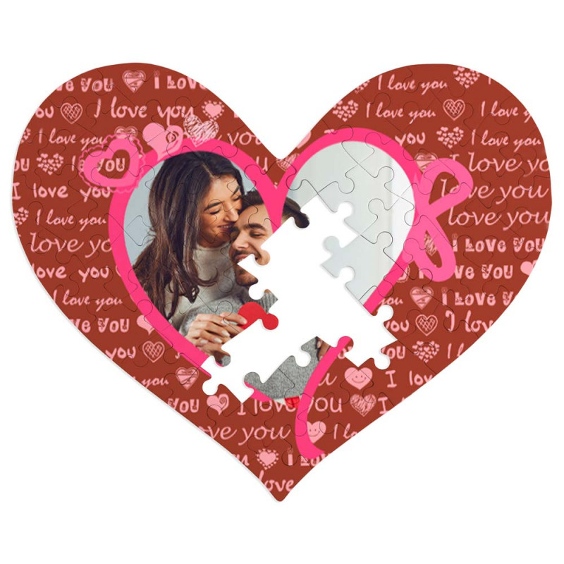 Puzzle a forma di cuore a tema amore