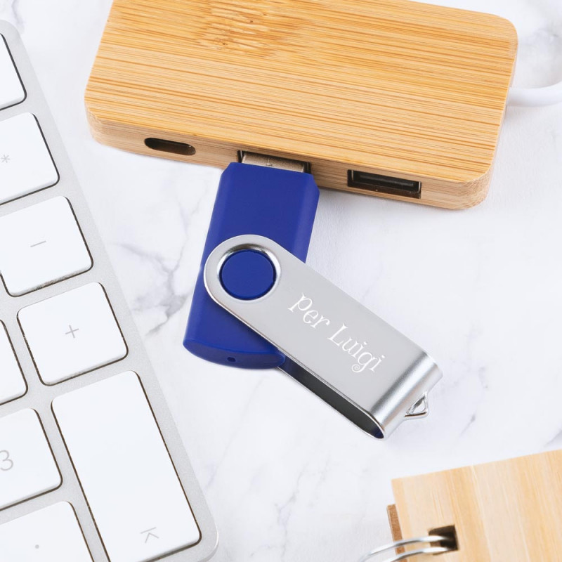 Chiave USB incisa blu