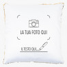 Cuscino paillettes in oro personalizzabile con foto stampata