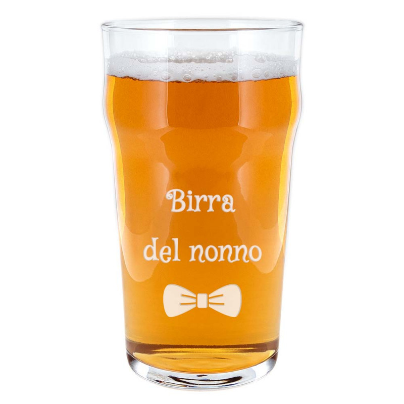 Vetro di birra personalizzato inciso