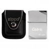 Briquet vintage Zippo con custodia in pelle