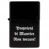 Briquet storm nero brillante inciso