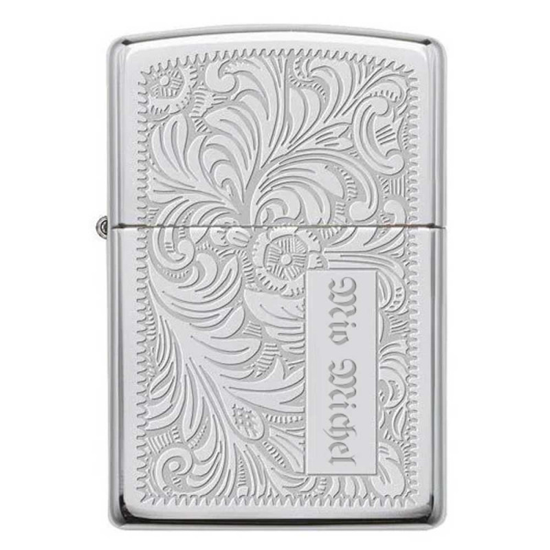 Accendino Zippo veneziano inciso