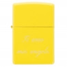 Zippo giallo inciso