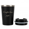 Tazza thermos incisione testo nero