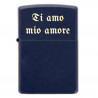 Accendino a benzina navy Zippo inciso