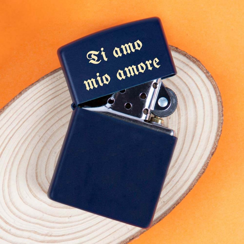 Zippo marino opaco con incisione