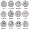 Medaglione segni zodiaco argento per personalizzare