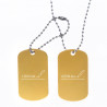 Dog tag doppio oro personalizzabile