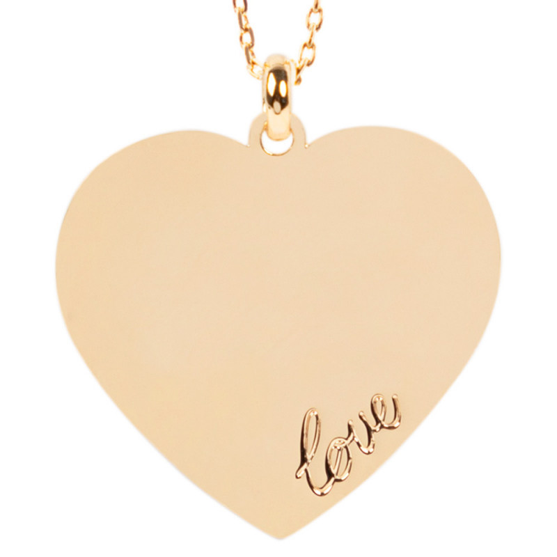 Amore cuore collana placcato Oro giallo 18 carati personalizzato