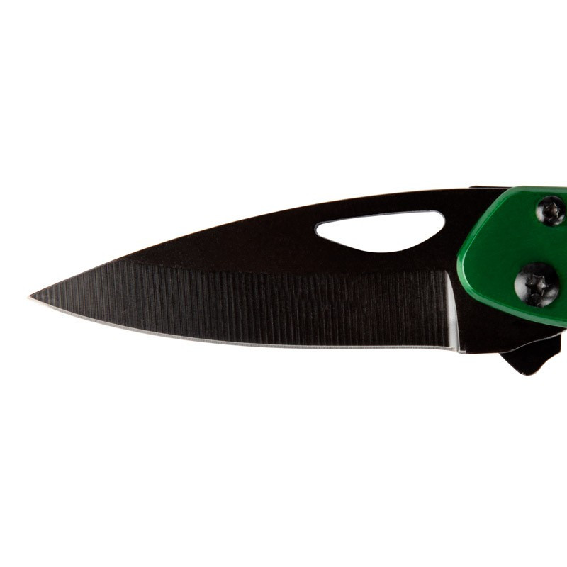 Coltello in acciaio verde con incisione