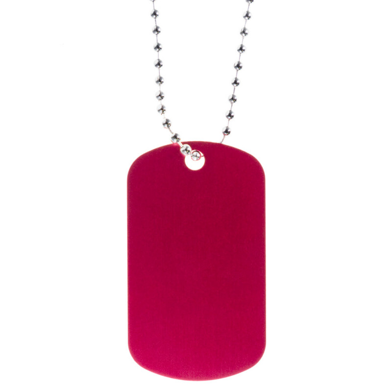 Dog tag personalizzato rosso inciso