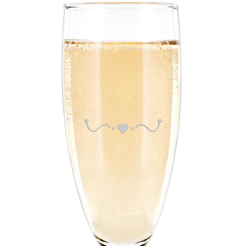 Champagne Flute design cuore personalizzato