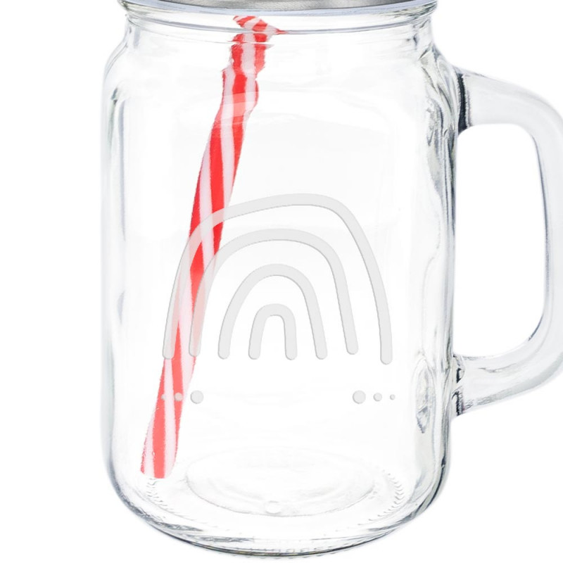 Mason Jar personalizzato unico arcobaleno